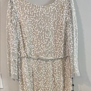 NWT Adrianna Papell Ivory dress w/stunning detail